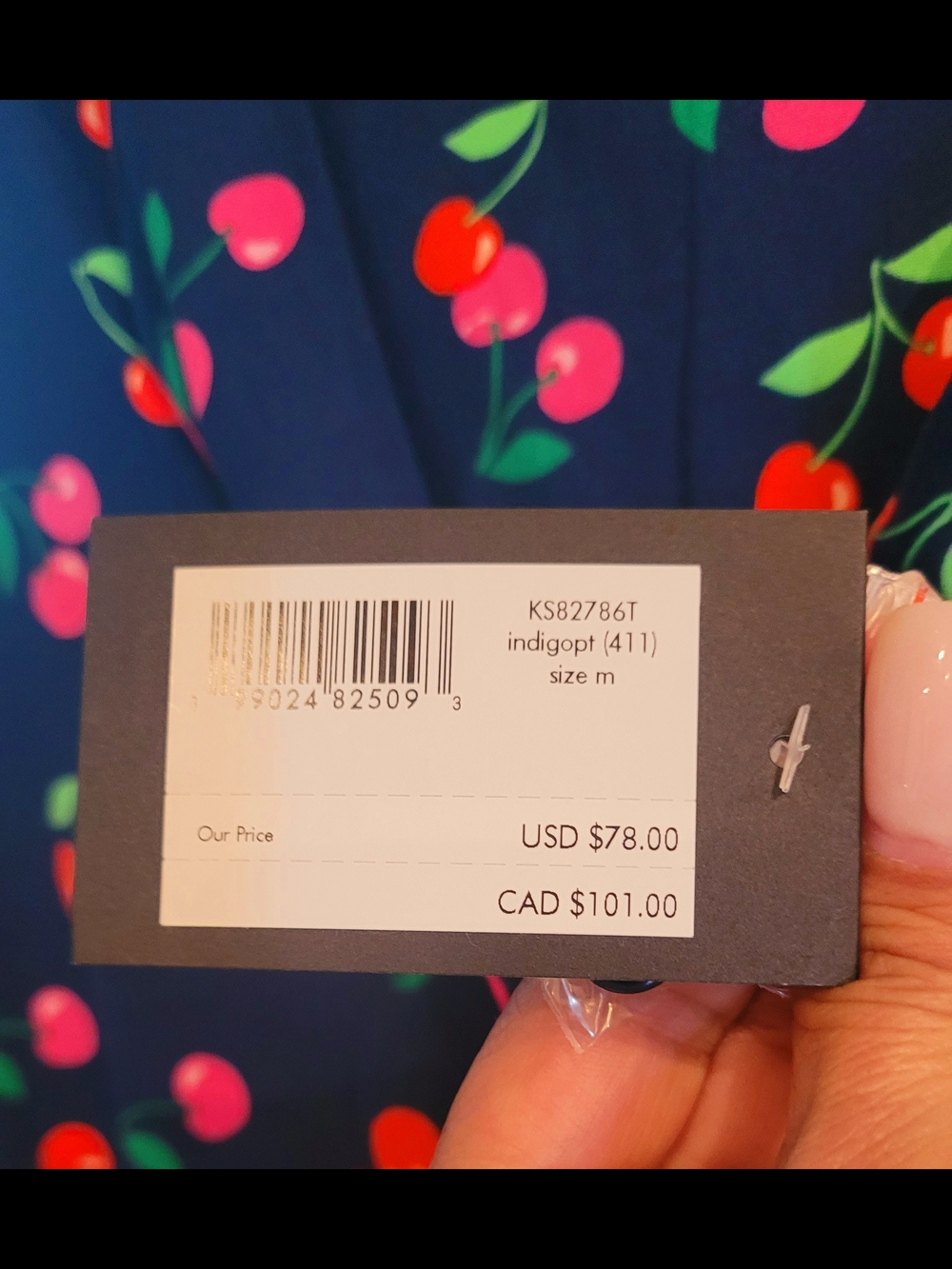 Kate Spade Navy Cherry-Print Short-Sleeve Pajama Set - Picture 3 of 3